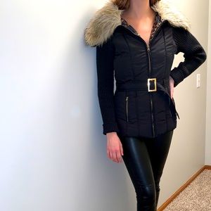 Black Jacket with Fur Trim
